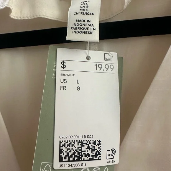 H&M Cream V-Neck Tunic Dress - Picture 3 of 3